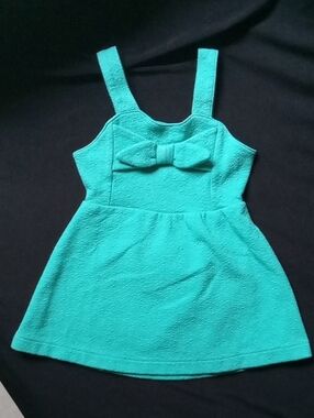 Girls Teal Bow-Front Sundress - Kids Dress